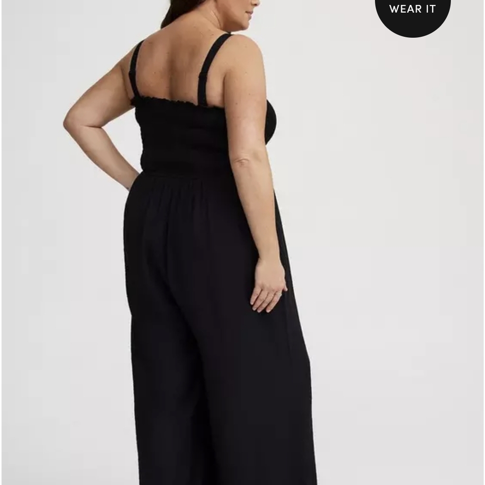 64. Black Strapless Jumpsuit - Picture 4 of 7